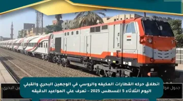 انطلاق حركة القطارات المكيفة والروسي في الوجهين البحري والقبلي اليوم الثلاثاء 5 أغسطس 2025 – تعرف على المواعيد الدقيقة